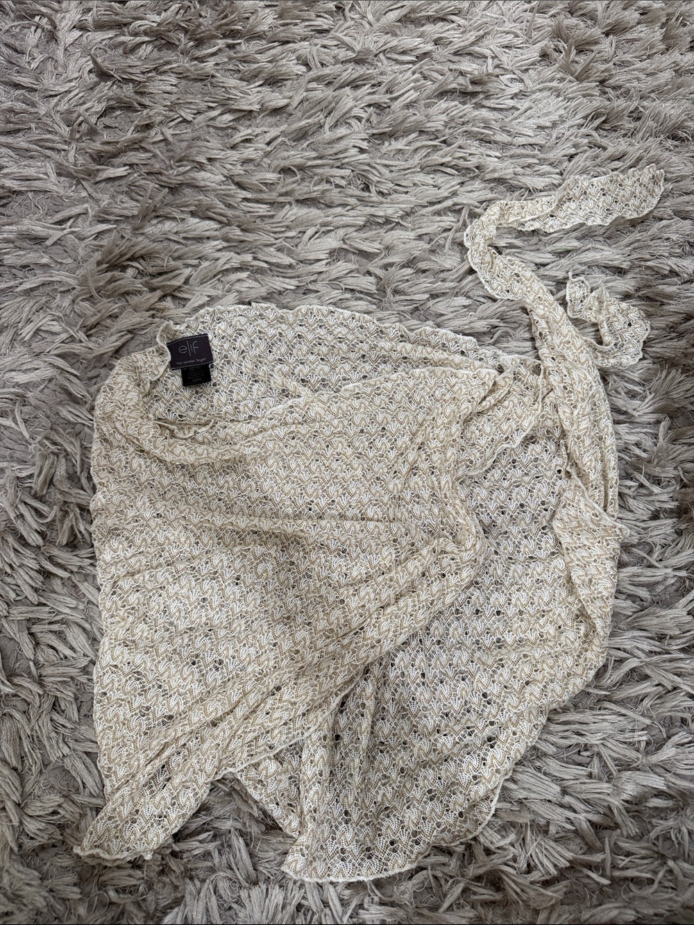 Elif by Jordan Taylor Cream Open-Knit Swim Sarong Wrap